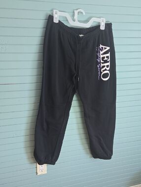 Aeropostale Black Logo Jogger Pants